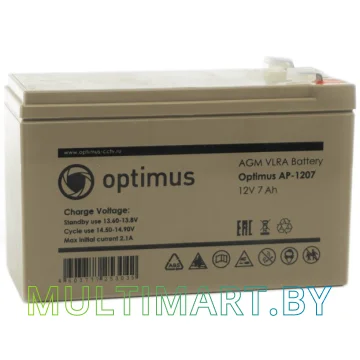 Аккумулятор для ИБП Optimus AP-1207 (12В/7 А·ч)